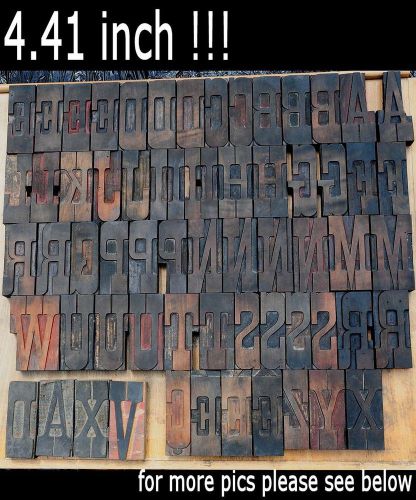 letterpress wood printing blocks 60 pieces 4.41&#034; tall alphabet type woodtype ABC