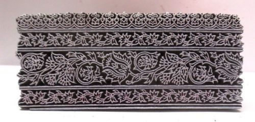 INDIAN WOODEN HAND CARVED TEXTILE PRINTING ON FABRIC BLOCK / STAMP DESIGN HOT 47