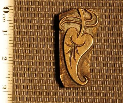 Art Nouveau ornament bookbinding Brass Type Letterpress hot stamp water lily