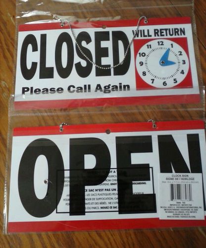 OPEN &amp; CLOSED SIGN FOR Business With Return Time Dial