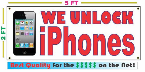 WE UNLOCK iPHONES Banner Sign LARGER SIZE Best Quality for the $$$ Full Color