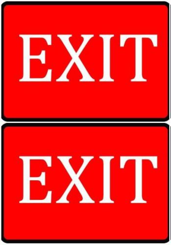 Company &#034;Exit&#034; Signs For Business&#039; Durable UV Ink Vinyl Retail Plaque Lot Of Two