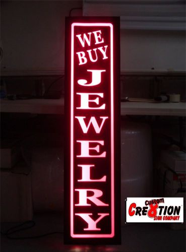 Led light box sign - we buy jewelry  46&#034;x12&#034;- neon/banner alternative - bright ! for sale