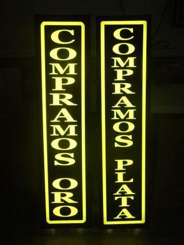 2 light box led signs compramos plata &amp; oro (we buy gold &amp; silver) in spanish) for sale