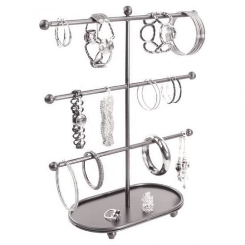 Bracelet Holder Jewelry Tree Stand Hoop Earring Storage Rack T-Bar Metal Bronze