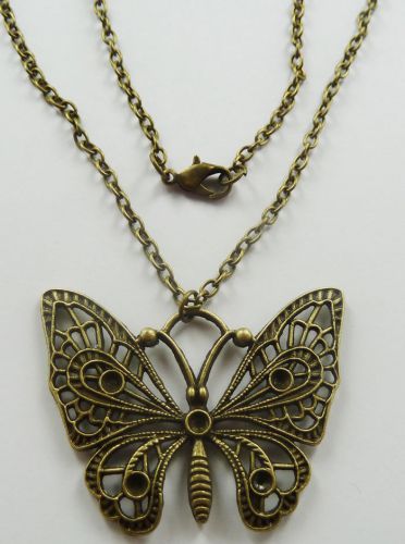 Lots of 10pcs bronze plated butterfly Costume Necklaces pendant 648mm