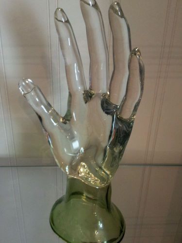1 ACRYLIC JEWELRY HAND DISPLAY CLEAR LIGHT GREEN hard to find