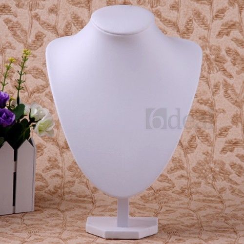 Necklace Chain Jewelry White Sponge Display Bust Holder Stand 11x8&#034;