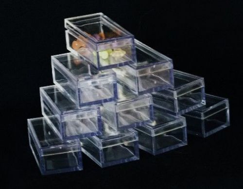 RECTANGLE CLEAR ACRYLIC GEM BOXES 100 QTY