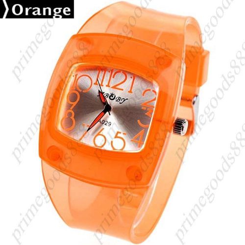 Rubber Band Quartz Analog Wrist Wristwatch Free Shipping Women&#039;s Orange
