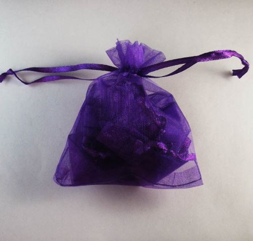 200X Dark Purple Organza Bag Pouch for Xmas New Year Gift 7x9cm (2.7x3.5inch)