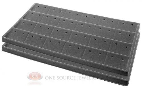 2 Gray Insert Tray Liners For 24 Pair Of Earrings Organizer Jewelry Display