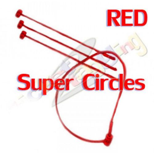 500 3&#034; RED SECUR-A-TACH LOCKING LOOP CIRCLES PRICE TAG LUGGAGE TAGGING BARBS
