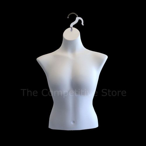 Female busty torso white mannequin form - great display for medium size for sale