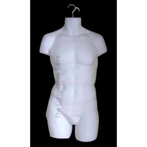 Super Male Mannequin Dress Form Manikin - Use To Display S-M Sizes - White Color