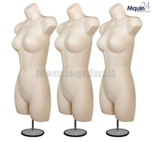 3 woman mannequin forms flesh w/metal stand +hook 4 hanging pants female p77f660 for sale