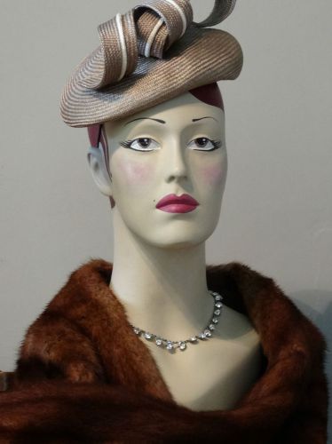 Vintage mannequin bust head shop jewellery millinery display hand painted for sale