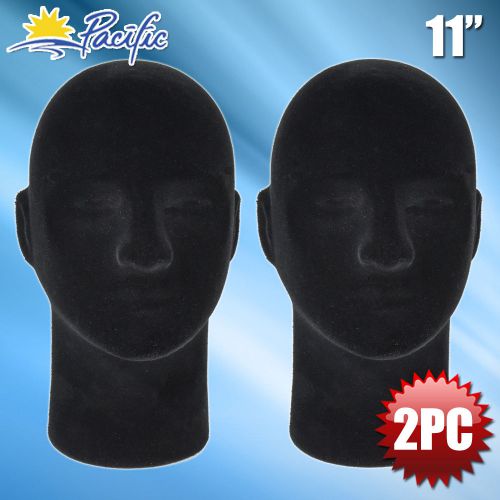 NEW Male STYROFOAM FOAM black velvet MANNEQUIN head display wig hat glasses 2pc