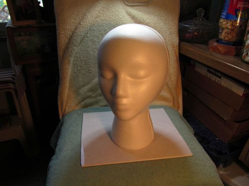 Nice 11&#034; tall white styrofoam mannequin head.