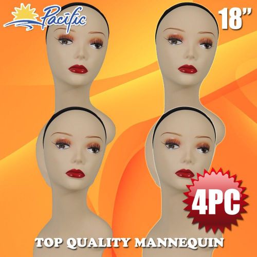 Realistic Plastic lifesize Female MANNEQUIN head display wig hat glasses PWED4pc