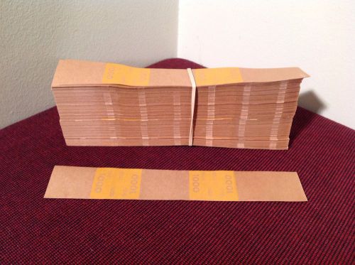 500 SELF SEALING YELLOW $1000 CURRENCY STRAPS BANDS MONEY WRAP
