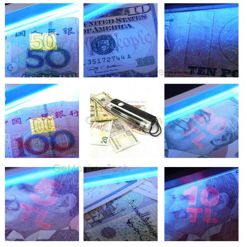 2 in 1 led handheld uv light torch portable fake money id detector lamp for sale