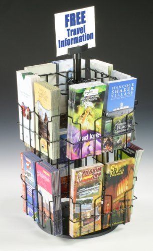 Wire Literature Display for Counter  Rotating Brochure Rack with 16 Full-View Po