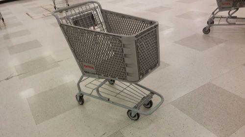 Used shopping carts mid size grocery store fixtures gray plastic liquor cart lot for sale