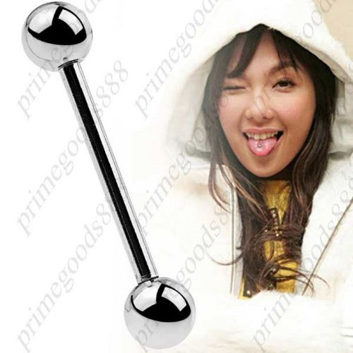 Simple style steel tongue studs ring body piercing barbell silver free shipping for sale