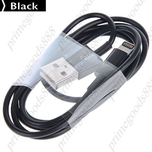 1M USB Male to 8 pin Lightning Round Cable Adapter Apple Free Shipping Black