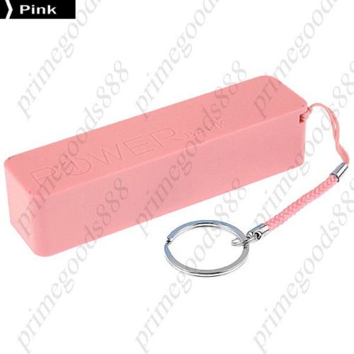 2600 Plastic Mobile Power Bank External Power Charger USB Free Shipping Pink