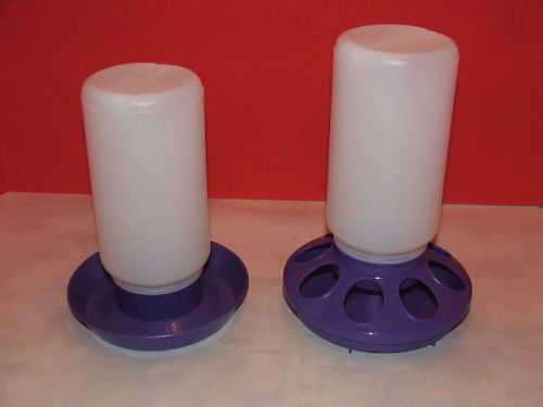 New Miller Little Giant Quart Size Feeder and Waterer Combo Purple Chicken