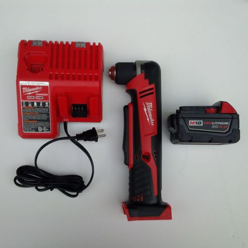 New milwaukee 2615-20 18v angle drill, 4.0 48-11-1840 battery, charger m18 volt for sale