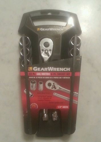 GearWrench 1/4&#034; Drive 22 Pc. SAE/Metric 6 Pt. Socket Set 8800A