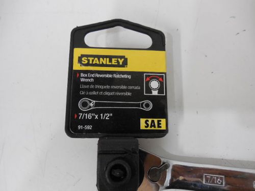 7/16&#034; x 1/2&#034; 12 pt Stanley Box end reversible off set ratcheting wrench 91-592