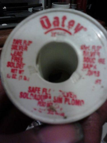 Oatey Lead free silver bearing. 11 oz left on roll inc. plastic roll. Safe Flo.