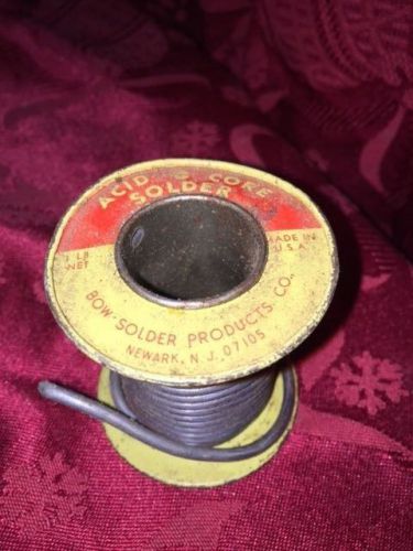 Vintage SOLID Solder SPOOL WIRE PLUMBING ACID CORE BOW 8.9 OZ