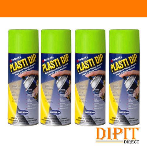 Performix plasti dip lime green 4 pack rubber coating spray 11oz aerosol cans for sale