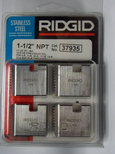 RIDGID 37935 1-1/2&#034; NPT 12R STAINLESS STEEL HS PIPE THREADING DIES RH O-R 00-R