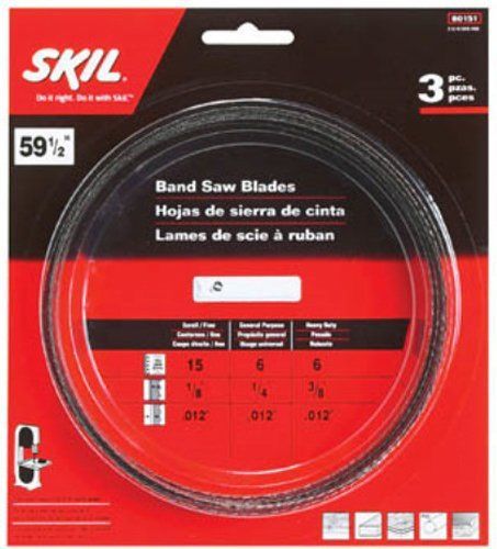 Skil 80151 59-1/2-inch band saw blade assortment, 3-pack brand new! for sale