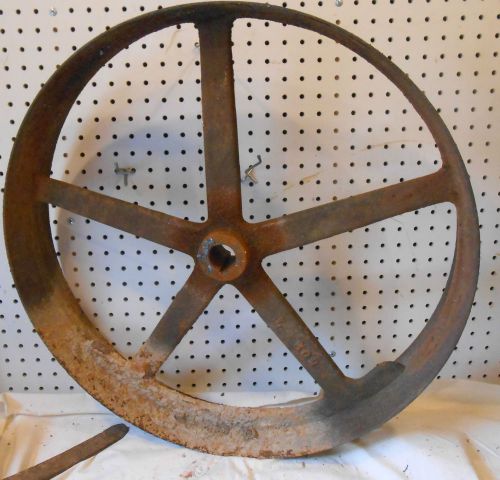 Antique flat belt pulley wheel 4 1/4 x 23  1 3/8 shaft hole for sale