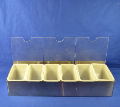 Bar Garnish Tray 6 Compartments Restaurant Condiment Fruit Container