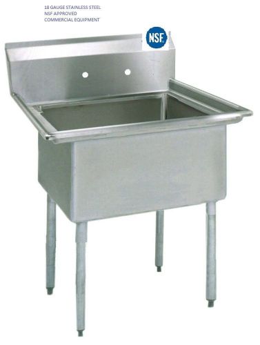 STAINLESS STEEL 1 ONE COMPARTMENT SINK  22 x 17 NSF