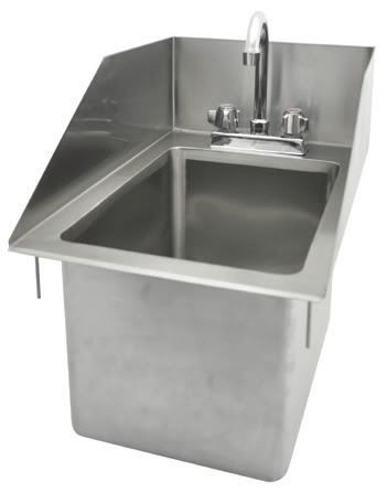 Drop in sink 18&#034; with side splashes and faucet new for sale
