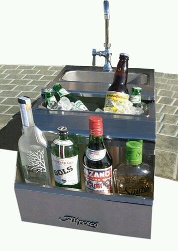 Built-in bartender with sink, stainless steel perfect for you new year&#039;s bash! for sale