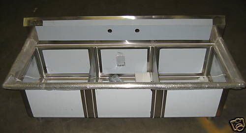 Sink - 3 Compartment with No Drainboard - BRAND NEW