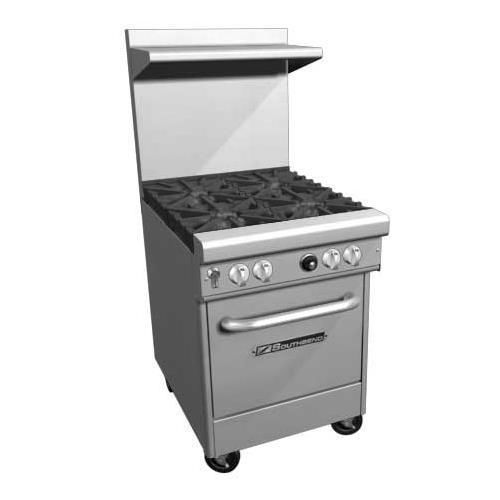 Southbend 4241e ultimate restaurant range gas 24&#034; 4 non-clog burners with st for sale