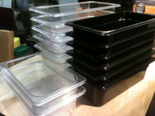 Assortment  WINCO,CAMBRO,UPDATE  Plastic 1/4 and 1/3 food containers