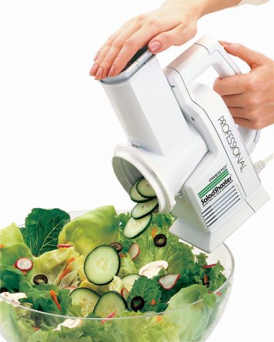 NEW! Presto Professional Salad Shooter Electric Food Slicer/Shredder, White