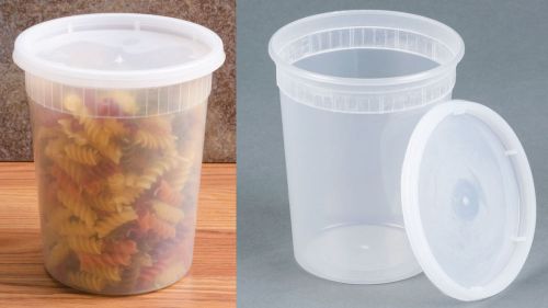 32 oz Microwavable Hot Food Deli Freezer Storage Containers w/ Lids 50 Sets